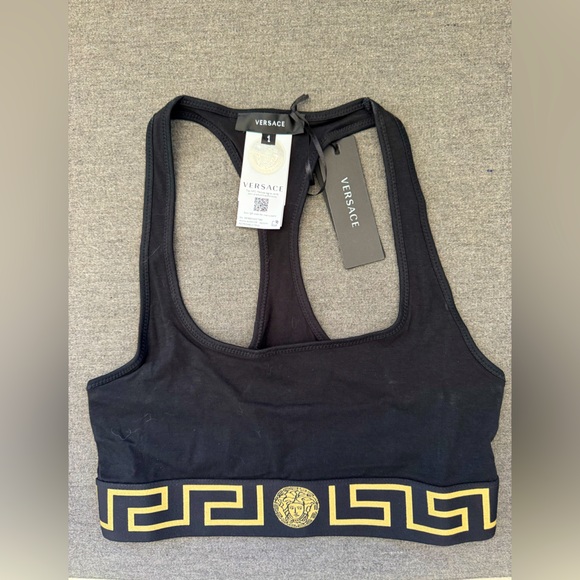 Versace Greca Border Scoop Bralette. Size USA 32.